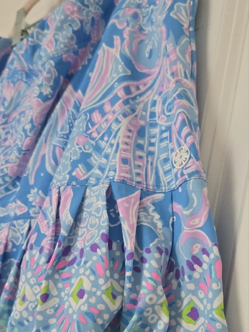 Lilly Pulitzer 🥰 Women's Blue & Lavender Printed Pleated Skirt